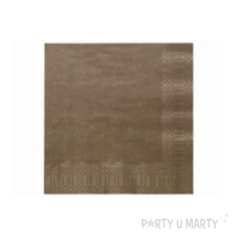 serwetki 33 cm gladkie brazowe 20 szt