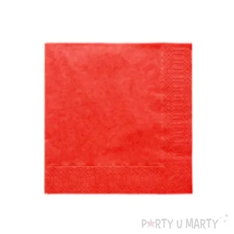 serwetki 33 cm gladkie czerwone 20 szt