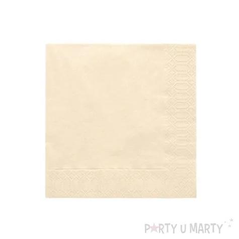 serwetki 33 cm gladkie kremowe 20 szt