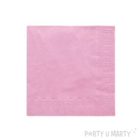 serwetki 33 cm gladkie rozowe jasne 20 szt