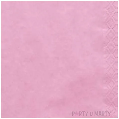 serwetki 33 cm gladkie rozowe jasne 20 szt