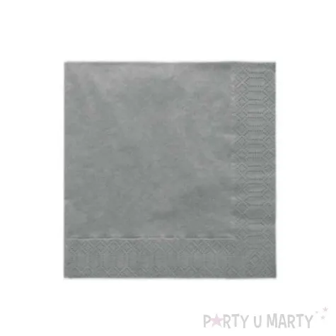 serwetki 33 cm gladkie srebrne 20 szt