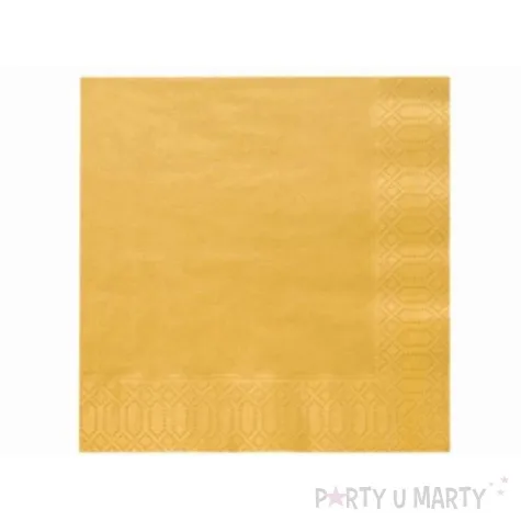 serwetki 33 cm gladkie zlote 20 szt