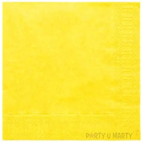 serwetki 33 cm gladkie zolte 20 szt