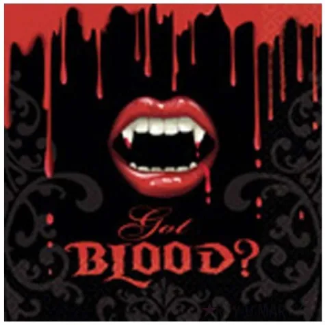 serwetki 33 cm halloween wampir 16 szt