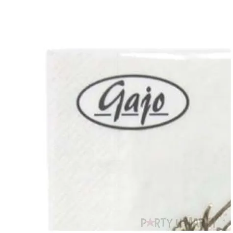 serwetki 33 cm komunia biale zloty nadruk 20 szt