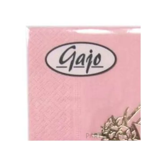 serwetki 33 cm komunia rozowe zloty nadruk 20 szt