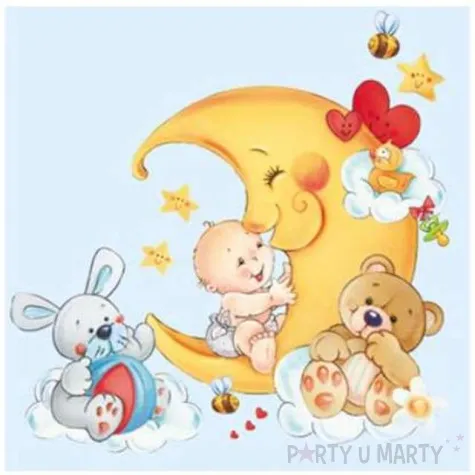 serwetki 33 cm ksiezyc blekitne 20 szt