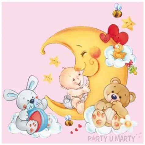 serwetki 33 cm ksiezyc rozowe 20 szt