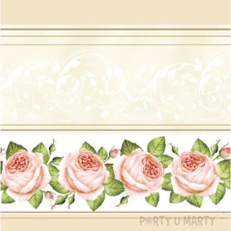 serwetki 33 cm rose retro kremowe 20 szt