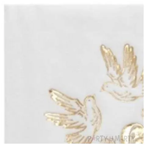 serwetki 33 cm slub biale obraczki 20 szt