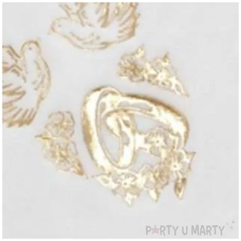 serwetki 33 cm slub biale obraczki 20 szt