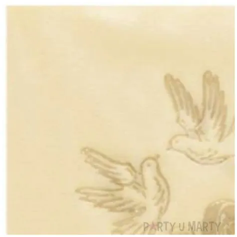 serwetki 33 cm slub kremowe obraczki 20 szt