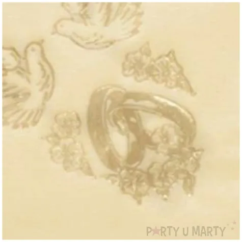 serwetki 33 cm slub kremowe obraczki 20 szt