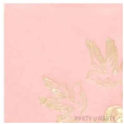 serwetki 33 cm slub rozowe obraczki 20 szt