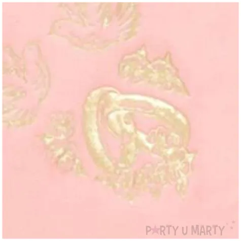 serwetki 33 cm slub rozowe obraczki 20 szt