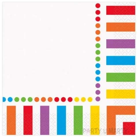 serwetki 33 cm teczowe unique 16 szt