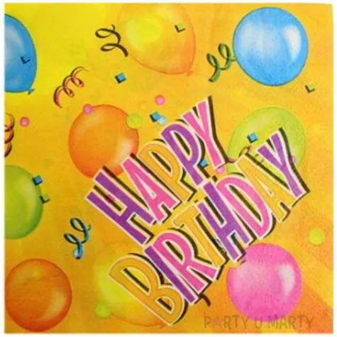 serwetki 33 cm urodzinowe baloniki 20 szt