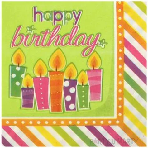 serwetki 33 cm urodzinowe swieczki 20 szt