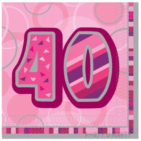 serwetki 40 glitz pink 33 cm unique 16 szt