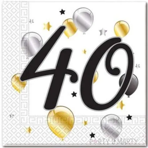 serwetki 40 urodziny balloons procos 33 cm 20 szt