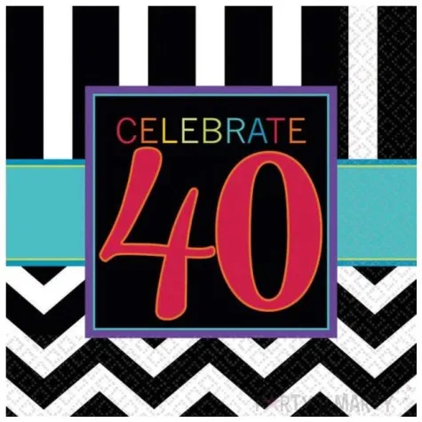 serwetki 40 urodziny chevron birthday 33 cm 16 szt