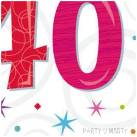 serwetki 40 urodziny radiant birthday amscan 33 cm 16 szt