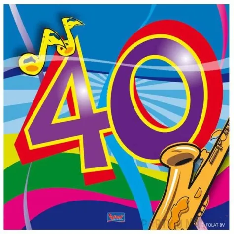 serwetki 40 urodziny swirls mix folat 25 cm 20 szt