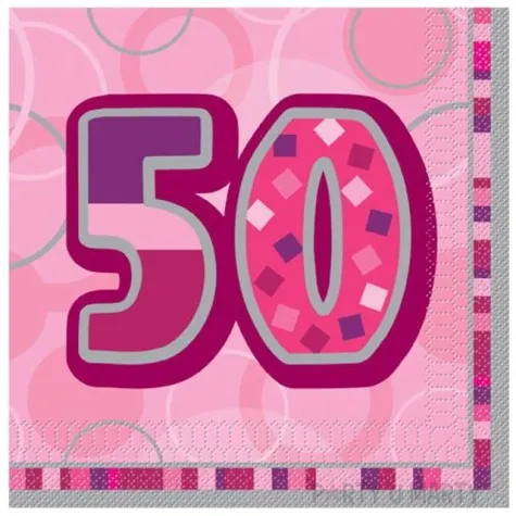 serwetki 50 glitz pink 33 cm unique 16 szt