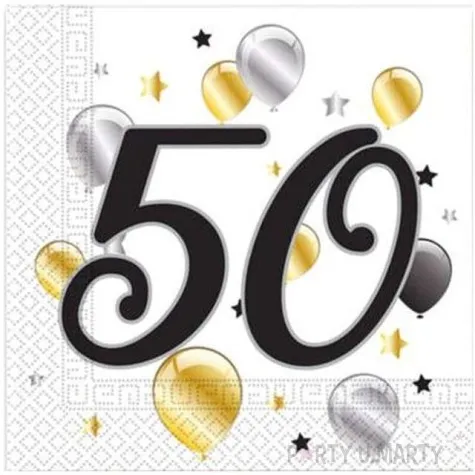 serwetki 50 urodziny balloons procos 33 cm 20 szt