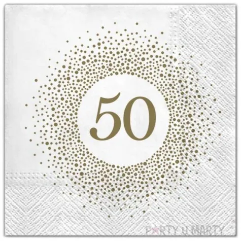 serwetki 50 urodziny perla maki 33 cm 20 szt