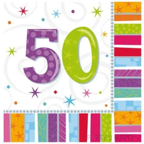 serwetki 50 urodziny radiant birthday amscan 33 cm 16 szt