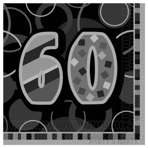 serwetki 60 glitz black 33 cm unique 16 szt