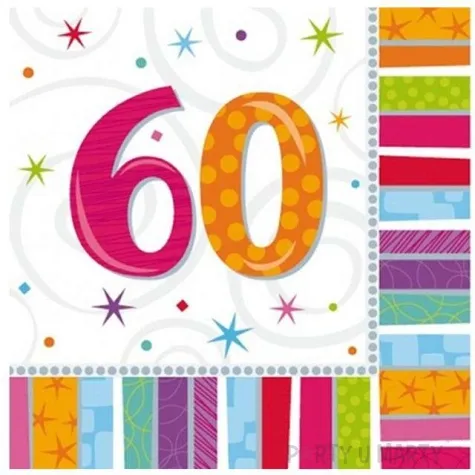 serwetki 60 urodziny radiant birthday amscan 33 cm 16 szt