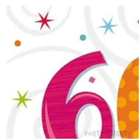 serwetki 60 urodziny radiant birthday amscan 33 cm 16 szt