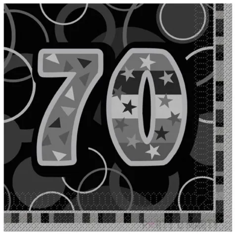 serwetki 70 glitz black 33 cm unique 16 szt