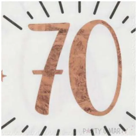 serwetki 70 urodziny gold rose santex biale 33 cm 10 szt