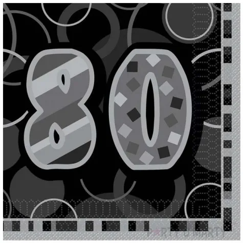 serwetki 80 glitz black 33 cm unique 16 szt
