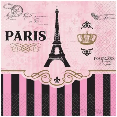 serwetki a day in paris amscan 25 cm 16 szt