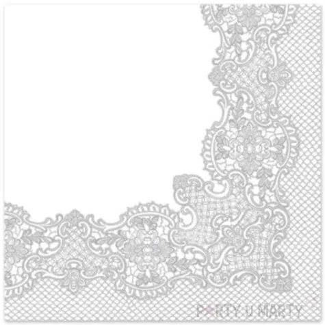 serwetki airlaid koronka srebrne paw 40 cm 50 szt