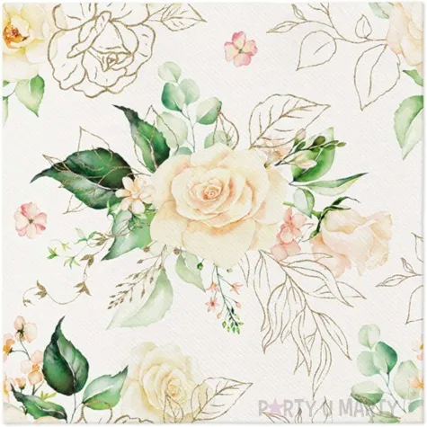 serwetki airlaid kwiaty dzikie roze paw 40 cm 50 szt