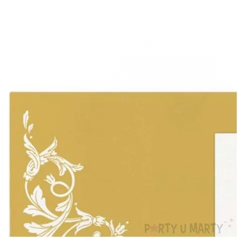 serwetki airlaid kwiaty zloty bialy paw 40 cm 50 szt