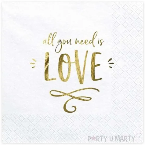 serwetki all you need is love bialy partydeco 33 cm 20 szt