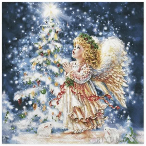 serwetki aniolek przy choince maki 33 cm 20 szt