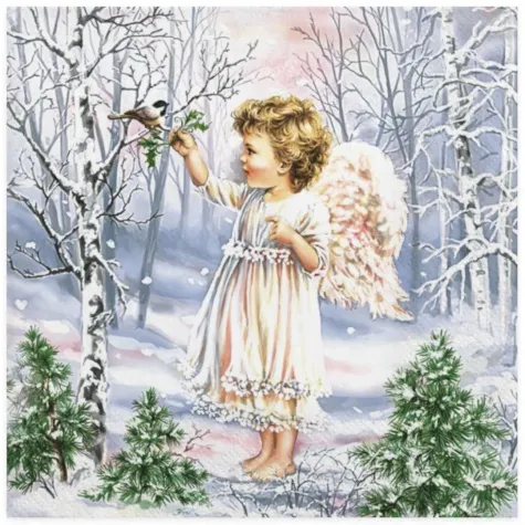 serwetki aniolek w zimowym lesie maki 33 cm 20 szt