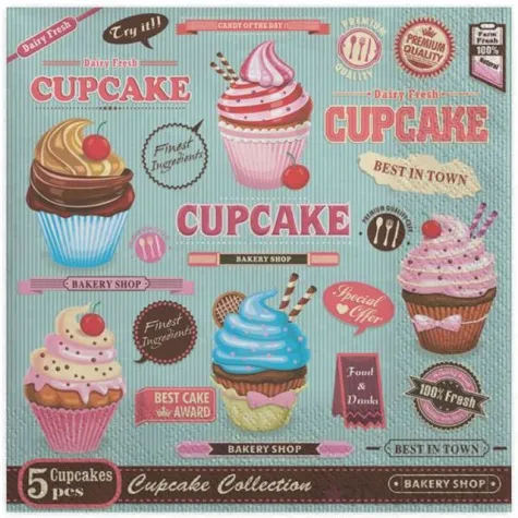 serwetki babeczkowy plakat maki 33 cm 20 szt