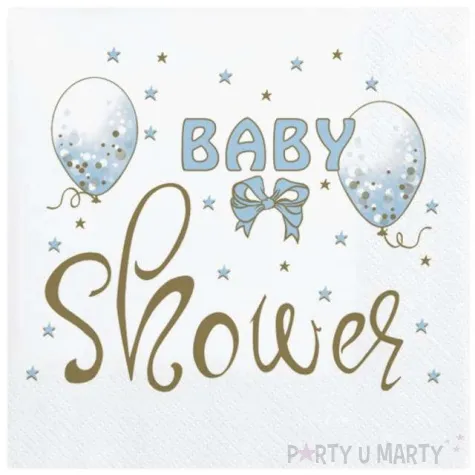 serwetki baby shower boy baloniki maki 33 cm 20 szt