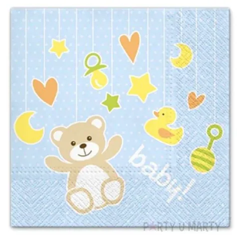 serwetki baby shower zabawki chlopiece paw 33 cm 20 szt