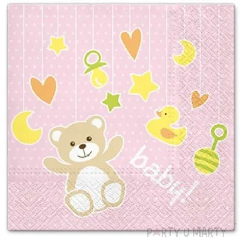 serwetki baby shower zabawki dziewczece paw 33 cm 20 szt