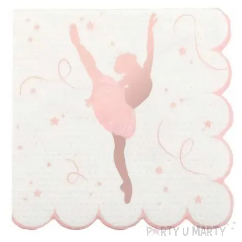 serwetki balerina bialo rozowe santex 25 cm 20 szt